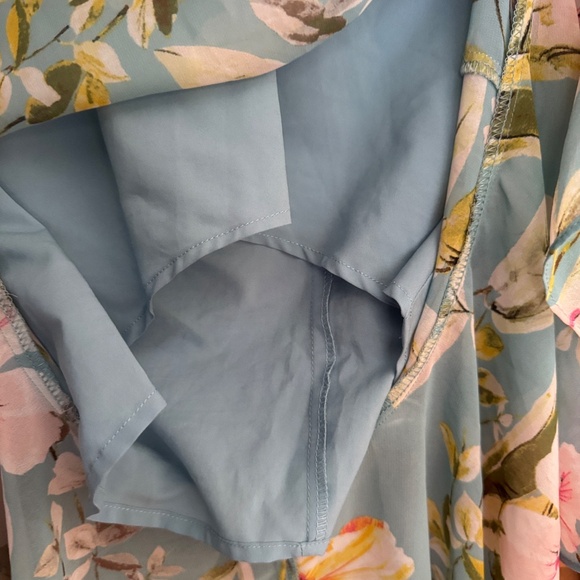 Eliza J Hawaiian Print Dress Blue Floral Tropical Aloha Size 4 - Picture 5 of 13